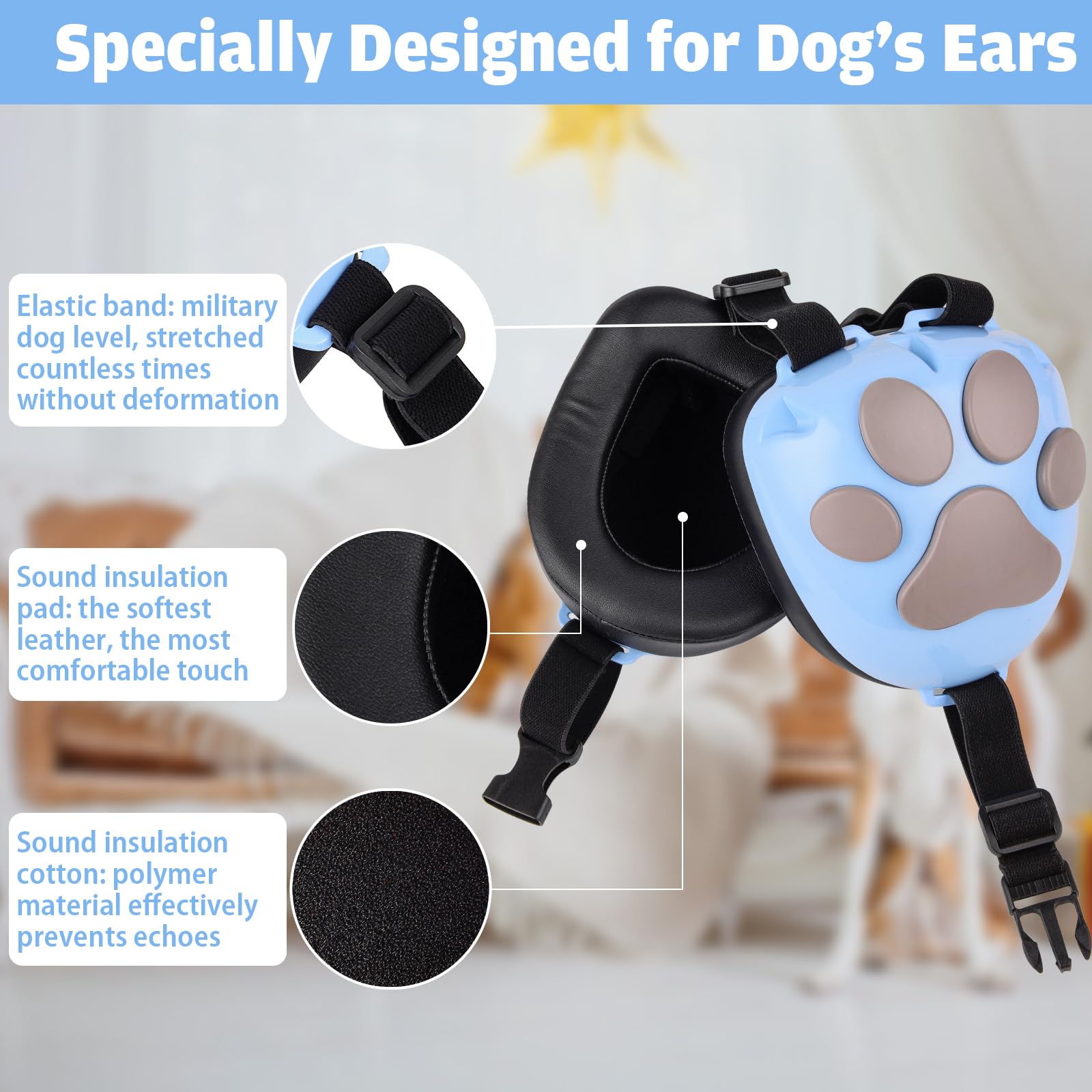 Upgraded Dog Ear Muffs for Noise Protection