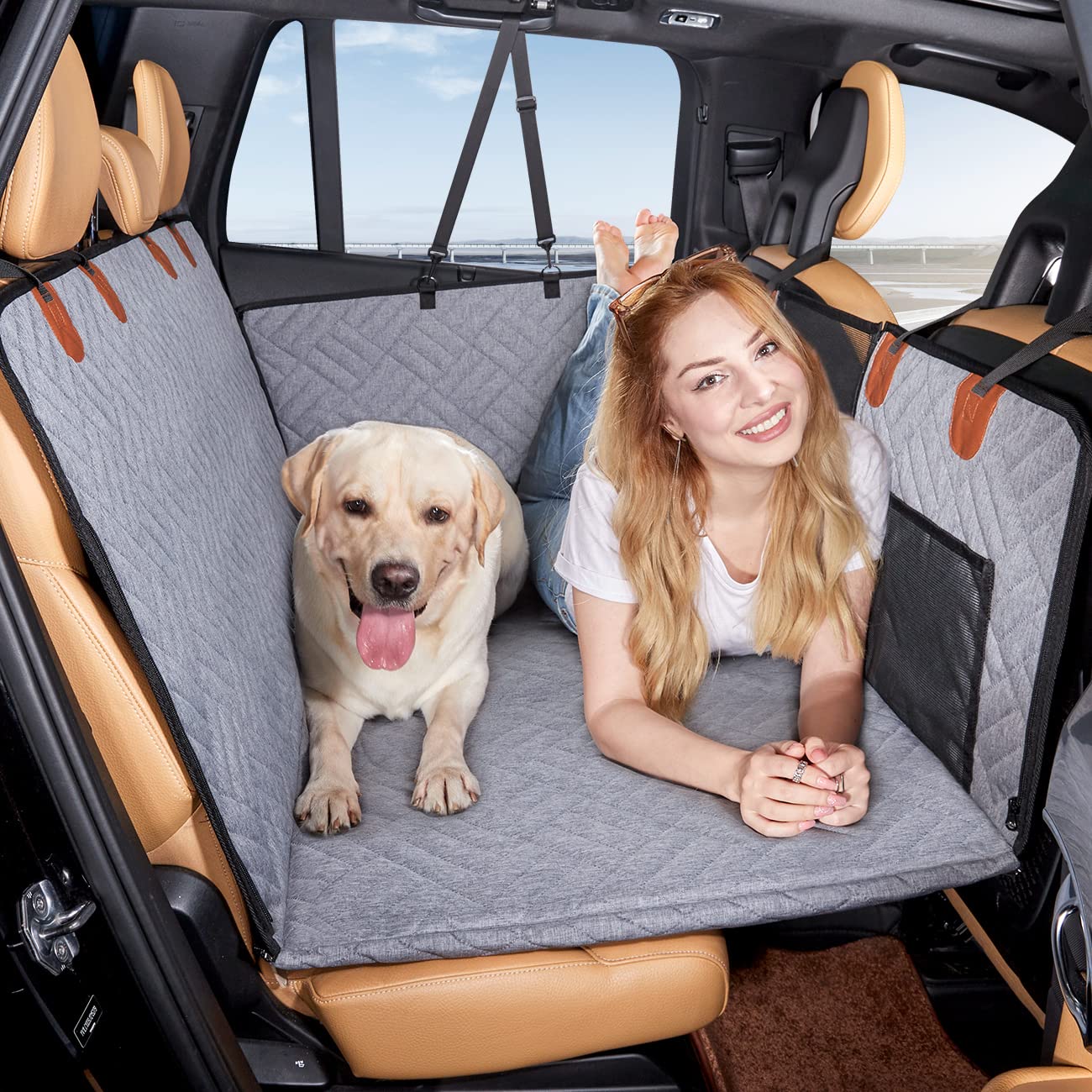 Hard Bottom Dog Car Hammock