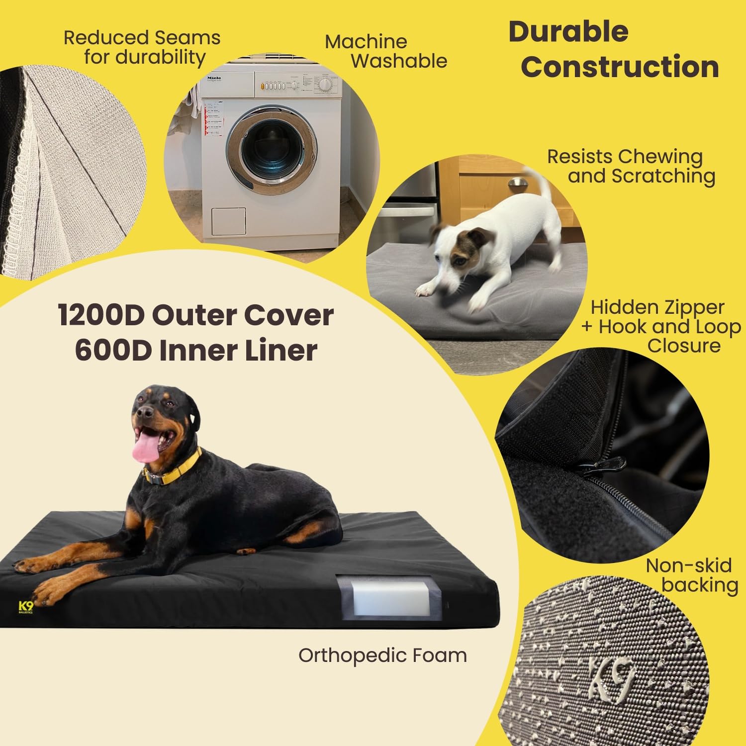 Chew-Resistant Orthopedic Dog Bed