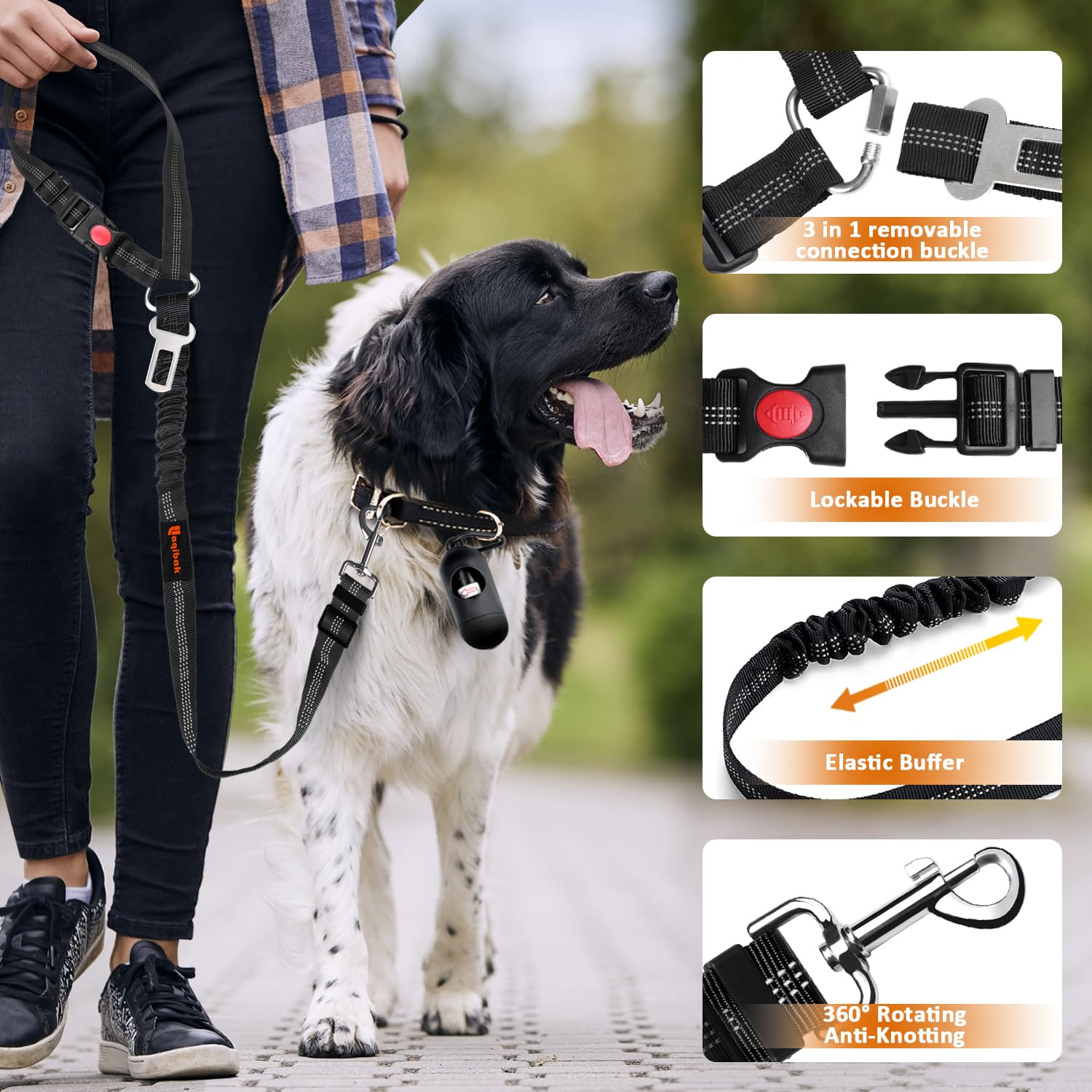 3-in-1 Dog Seat Belt Leash
