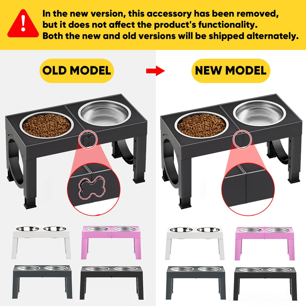 Adjustable Elevated Dog Bowls with Stainless Steel Bowls
