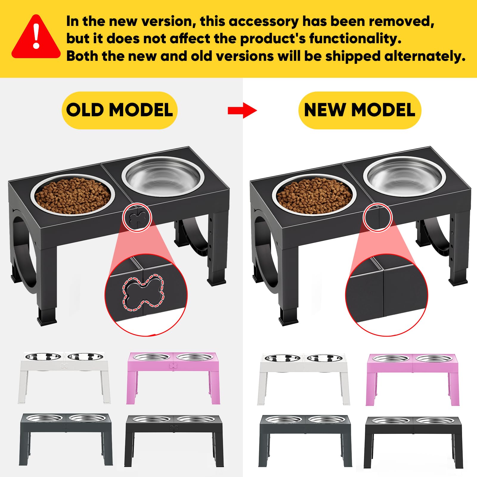 Adjustable Elevated Dog Bowls with Stainless Steel Bowls