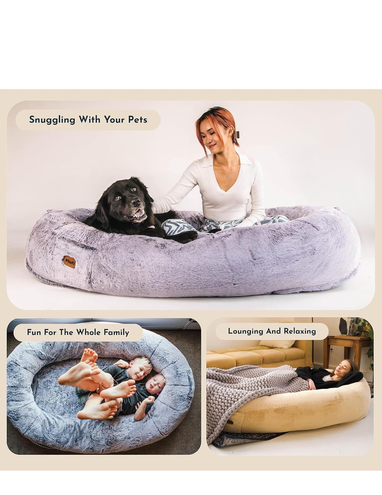 Plush Memory Foam Floor Bed