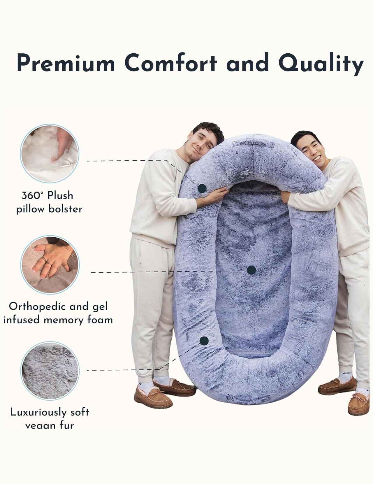 Plush Memory Foam Floor Bed