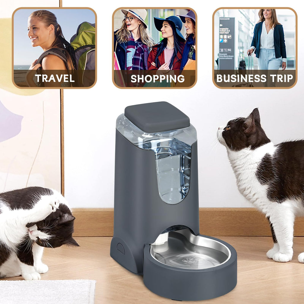Portable Pet Feeder & Water Dispenser Set 1 Gallon x2