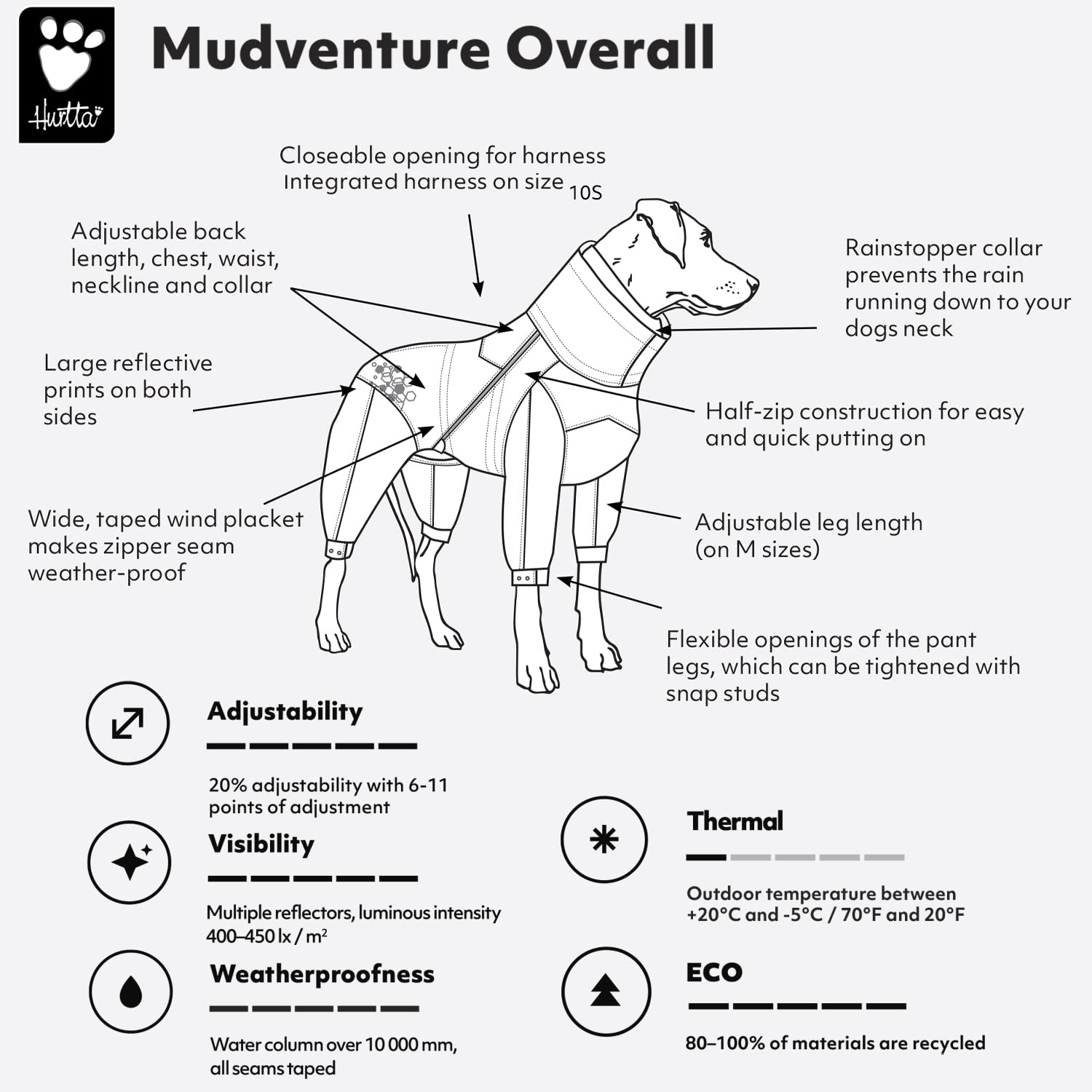 Hurtta Mudventure ECO Dog Overall