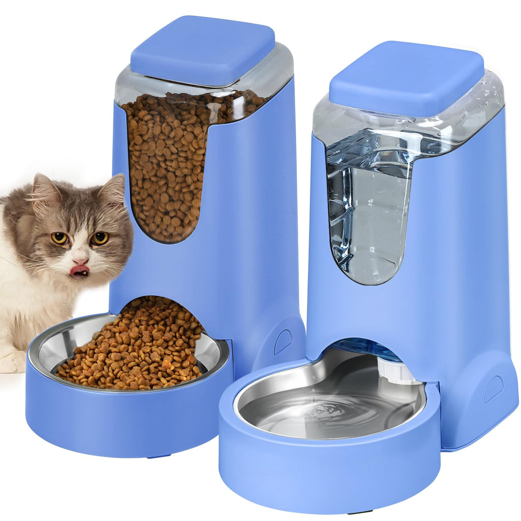 Portable Pet Feeder & Water Dispenser Set 1 Gallon x2