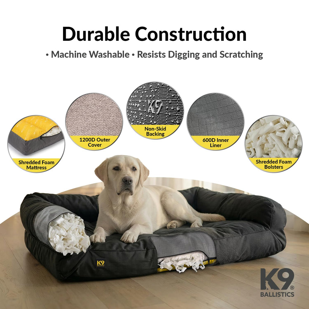 Durable Bolster Dog Bed