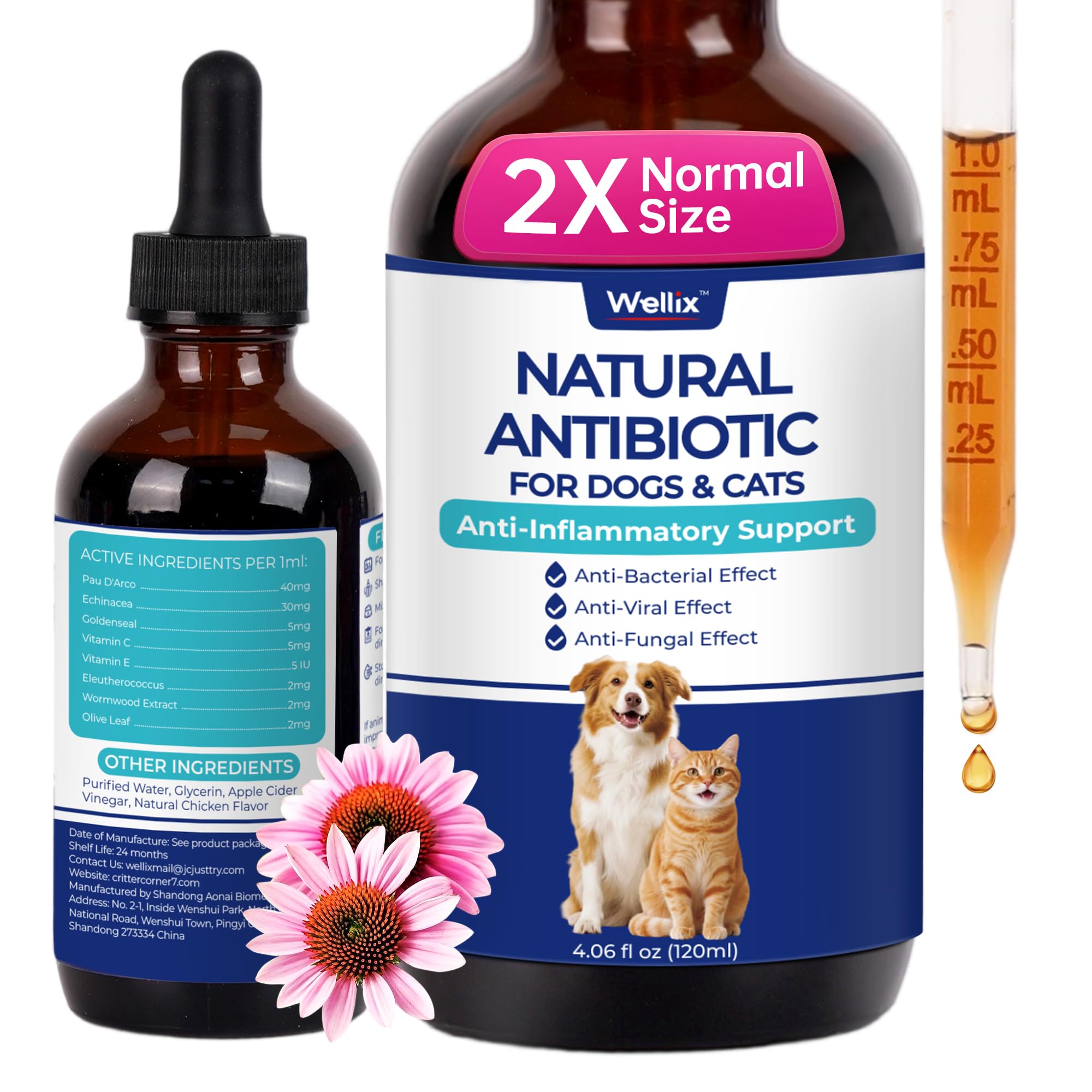 Wellix 120ml Drops for Dogs&Cats Liquid Supplement