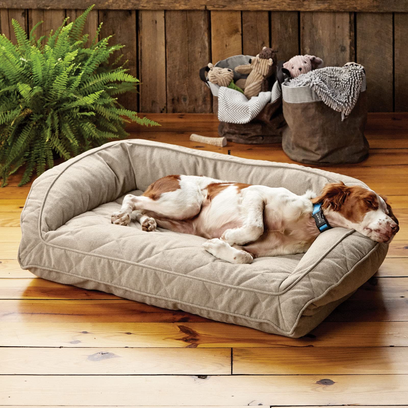 Plush Bolster Dog Bed