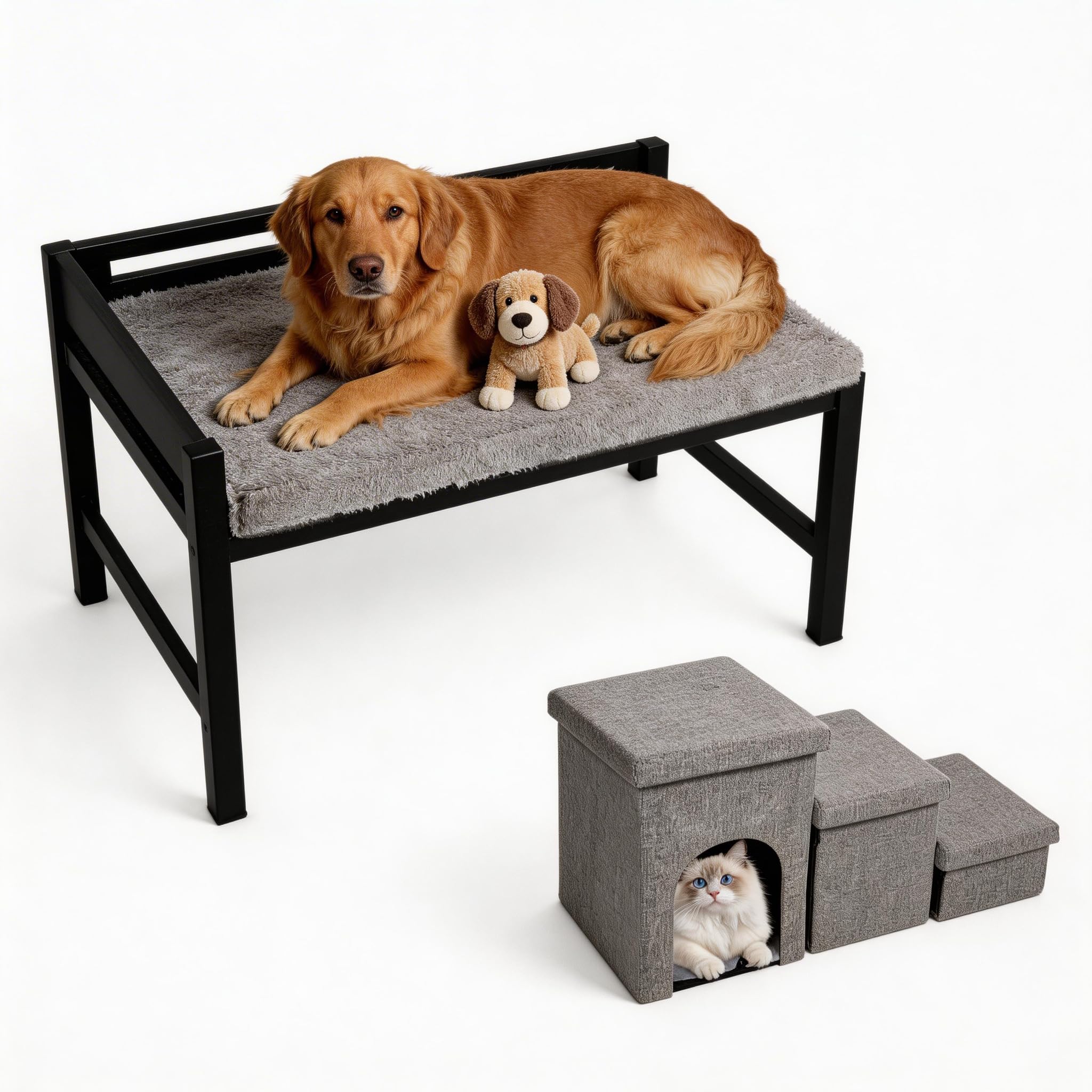 Bedside Dog Bed with Mattress -Parent