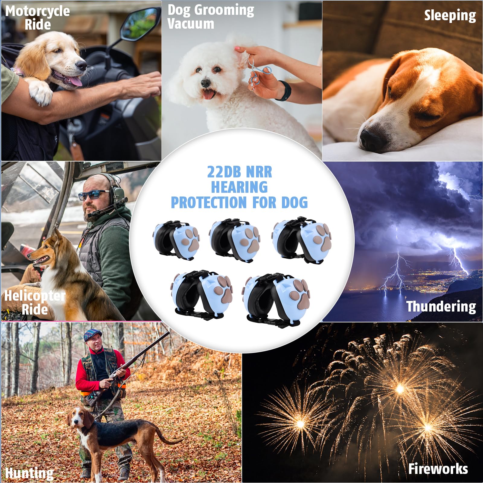 Upgraded Dog Ear Muffs for Noise Protection