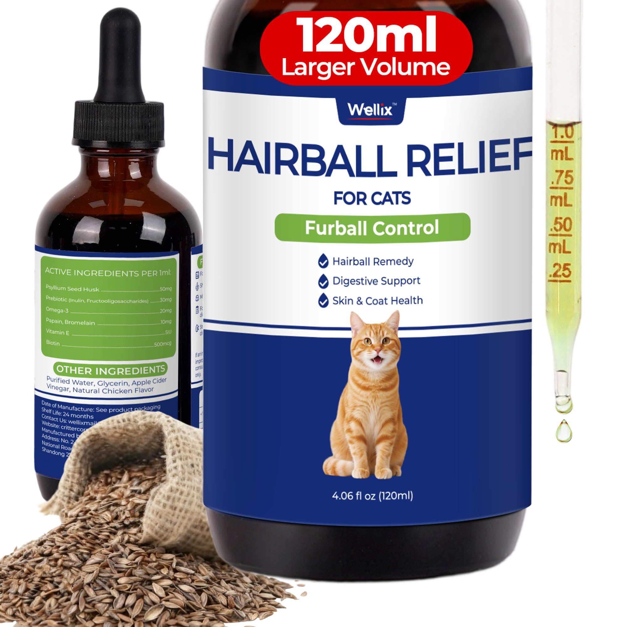 Wellix 120ml Drops for Dogs&Cats Liquid Supplement