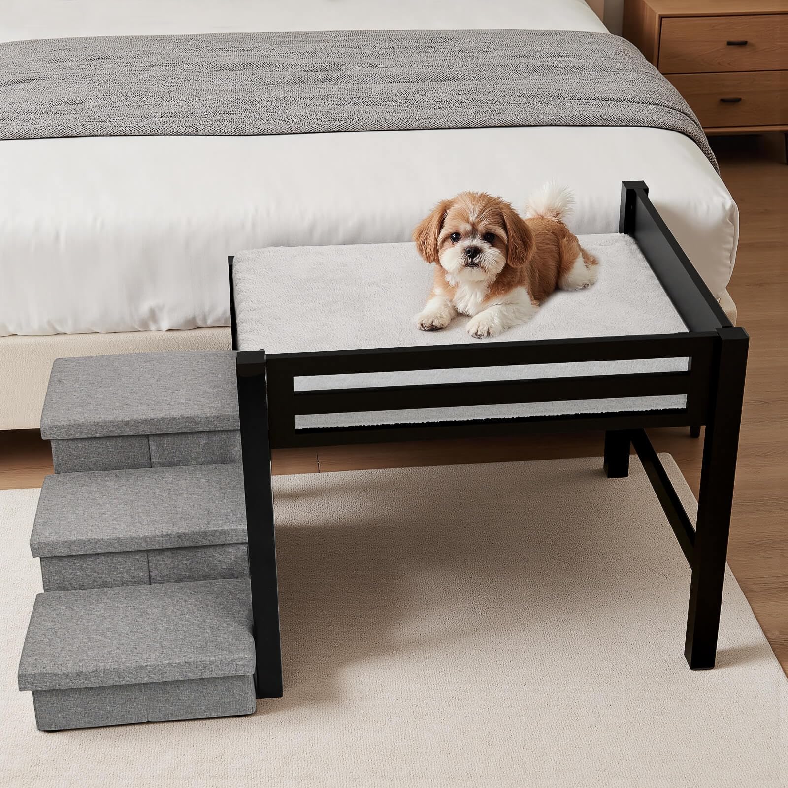 Bedside Dog Bed with Mattress -Parent